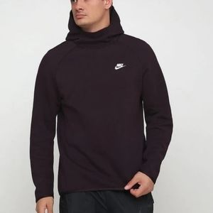 Nike NSW Tech Fleece hoodie pullover - Burgundy/White size large mens